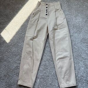 Shona Joy | high waist button up denim | cream | size 2